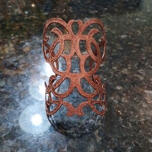 Elegant Brown Filigree Cuff Bracelet